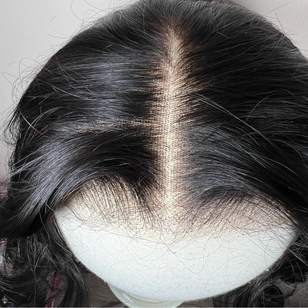 UNICE Loose Wave Human Hair Glueless Pre Cut Curtain Bang 20 Inch Wig